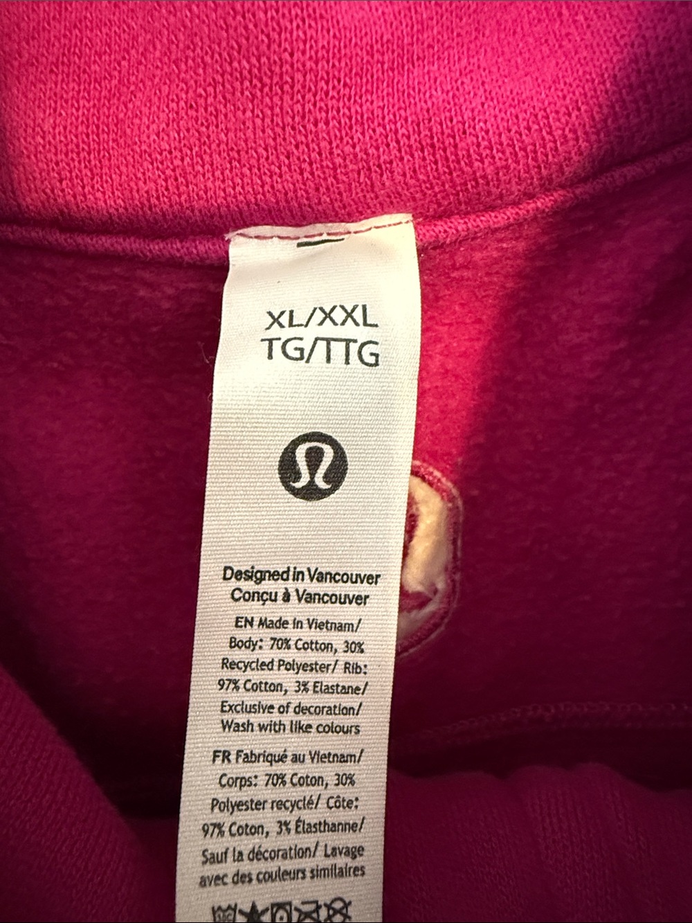 Lululemon Scuba Oversized Funnel Neck Half Zip Long Magenta Smoke XL/XXL - Picture 4 of 7